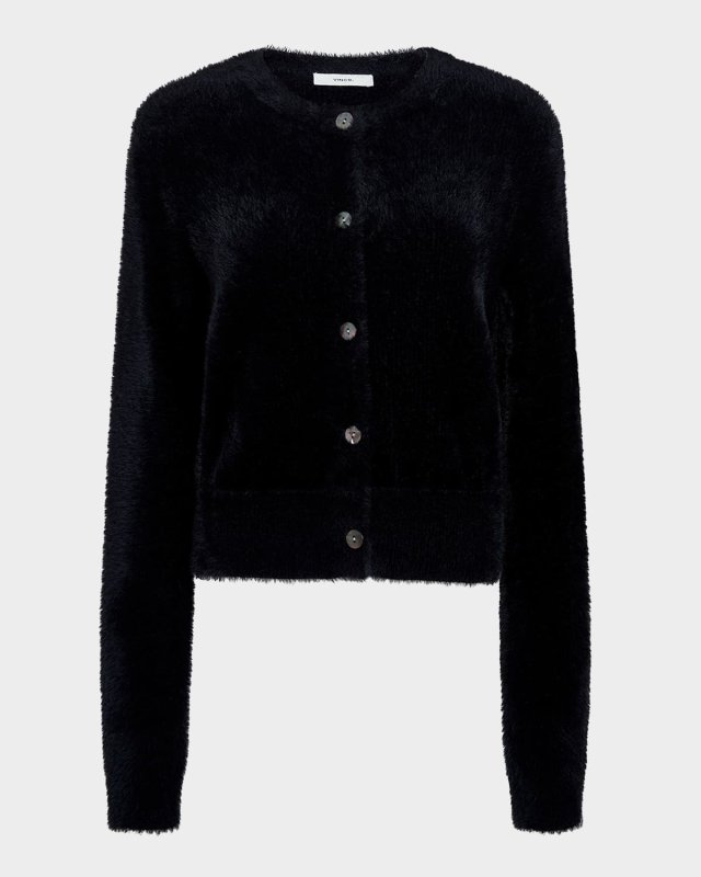 Mother-of-Pearl Eyelash Knit Cardigan